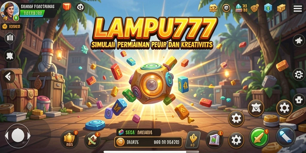 Tampilan gameplay LAMPU777 yang penuh warna dan kreatif.