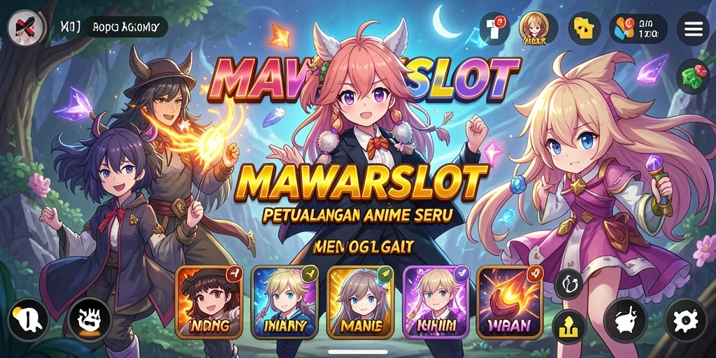 Screenshot gameplay MAWARSLOT menampilkan karakter Anime sedang beraksi.